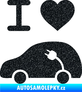 Samolepka Elektroauto 003 levá I love elektro Ultra Metalic černá