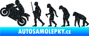 Samolepka Evoluce 004 levá motorkář Ultra Metalic černá