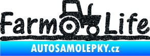 Samolepka Farm life nápis s traktorem Ultra Metalic černá