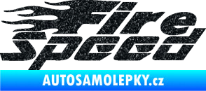 Samolepka Fire speed nápis s plameny Ultra Metalic černá