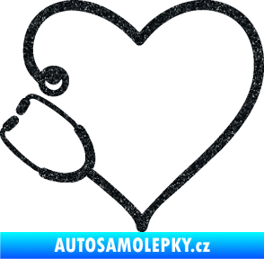 Samolepka Fonendoskop 002 levá  zdravotní sestřička Ultra Metalic černá