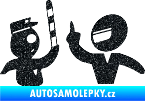Samolepka Fuck the police 003 Ultra Metalic černá