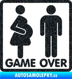 Samolepka Game over varianta jsem v tom Ultra Metalic černá