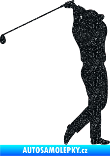 Samolepka Golfista 004 pravá Ultra Metalic černá