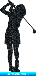 Samolepka Golfistka 014 pravá Ultra Metalic černá
