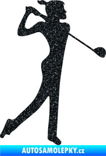Samolepka Golfistka 016 pravá Ultra Metalic černá