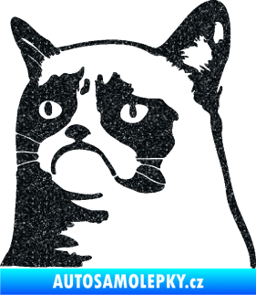 Samolepka Grumpy cat 002 levá Ultra Metalic černá