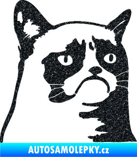 Samolepka Grumpy cat 002 pravá Ultra Metalic černá