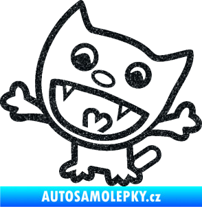 Samolepka Happy cat 001 levá Ultra Metalic černá