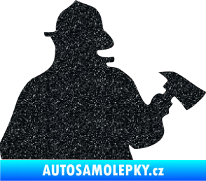 Samolepka Hasič 004 pravá Ultra Metalic černá