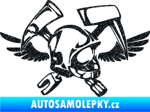 Samolepka Hasič 011 pravá helma Ultra Metalic černá