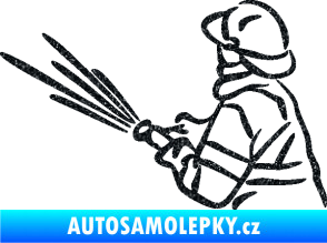 Samolepka Hasič 015 levá Ultra Metalic černá