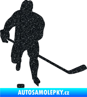 Samolepka Hokejista 008 pravá Ultra Metalic černá