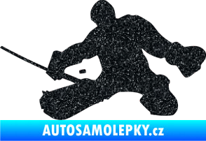 Samolepka Hokejista 015 levá brankář Ultra Metalic černá