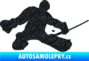 Samolepka Hokejista 015 pravá brankář Ultra Metalic černá