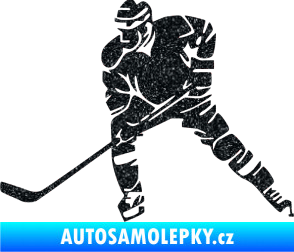Samolepka Hokejista 026 levá Ultra Metalic černá