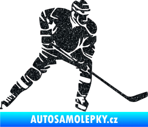 Samolepka Hokejista 026 pravá Ultra Metalic černá