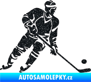 Samolepka Hokejista 027 pravá Ultra Metalic černá