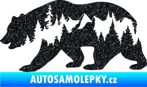 Samolepka Hory s medvědem levá Ultra Metalic černá