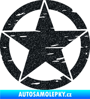 Samolepka Hvězda army 005 narušená Ultra Metalic černá