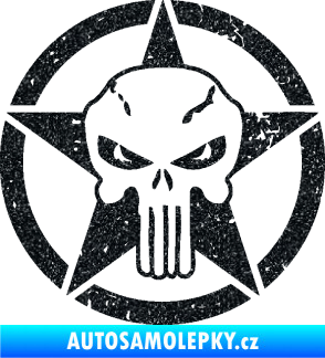 Samolepka Hvězda army 011 levá s lebkou Ultra Metalic černá