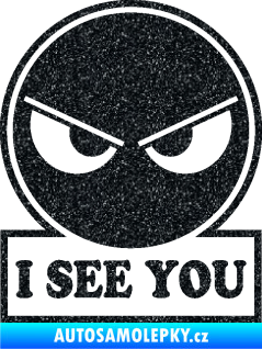 Samolepka I see you smajlík Ultra Metalic černá