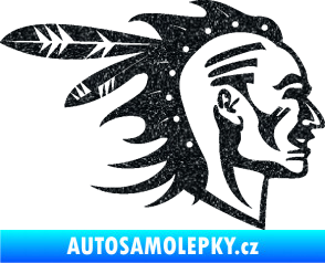 Samolepka Indián 003 pravá Ultra Metalic černá