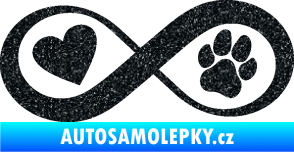 Samolepka Infinity 002 srdce a tlapka levá Ultra Metalic černá