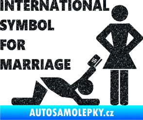 Samolepka International symbol for marriage Ultra Metalic černá