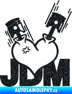 Samolepka JDM heart  Ultra Metalic černá