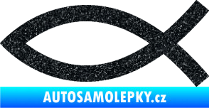 Samolepka Jesus rybička 002 křesťanský symbol Ultra Metalic černá