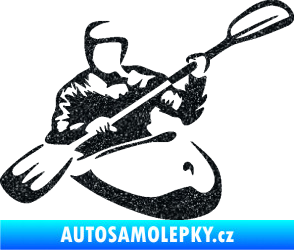 Samolepka Kajakář 004 pravá Ultra Metalic černá