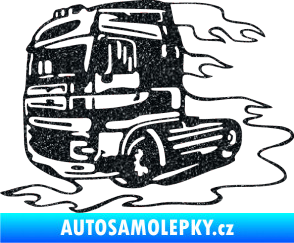 Samolepka Kamion 003 levá nákladní auto Ultra Metalic černá