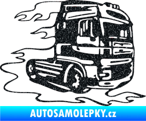 Samolepka Kamion 003 pravá nákladní auto Ultra Metalic černá