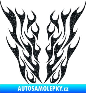 Samolepka Kapota 012 plameny Ultra Metalic černá