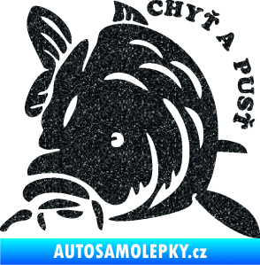 Samolepka Kapr 004 chyť a pusť levá Ultra Metalic černá