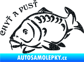 Samolepka Kapr 007 chyť a pusť Ultra Metalic černá