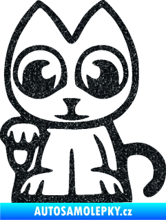 Samolepka Kočička lucky cat JDM levá Ultra Metalic černá