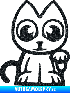 Samolepka Kočička lucky cat JDM pravá Ultra Metalic černá