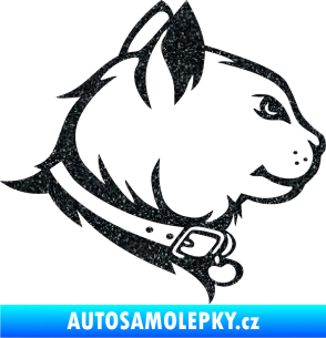 Samolepka Kočka 003 pravá Ultra Metalic černá