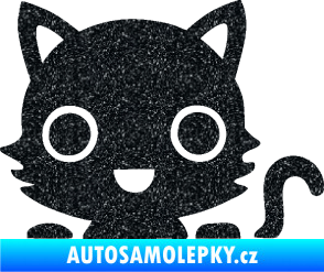 Samolepka Kočka 014 pravá kočka v autě Ultra Metalic černá
