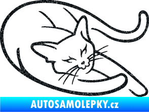 Samolepka Kočka 022 pravá Ultra Metalic černá