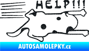 Samolepka Kočka Help samolepka na bok  Ultra Metalic černá