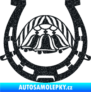 Samolepka Koňská podkova 005 se zvonečky Ultra Metalic černá