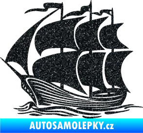 Samolepka Koráb 002 levá Ultra Metalic černá