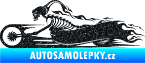 Samolepka Kostra na motorce s plameny levá Ultra Metalic černá