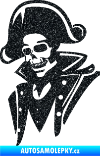 Samolepka Kostra pirát levá Ultra Metalic černá