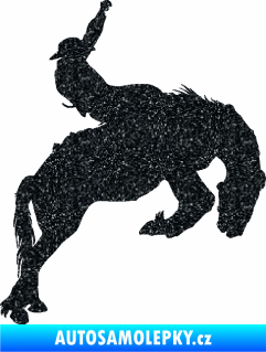 Samolepka Kovboj 001 pravá rodeo na koni Ultra Metalic černá