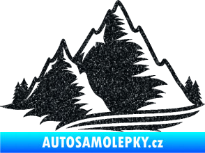 Samolepka Krajina hory 003 levá Ultra Metalic černá