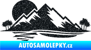 Samolepka Krajina hory 004 levá Ultra Metalic černá